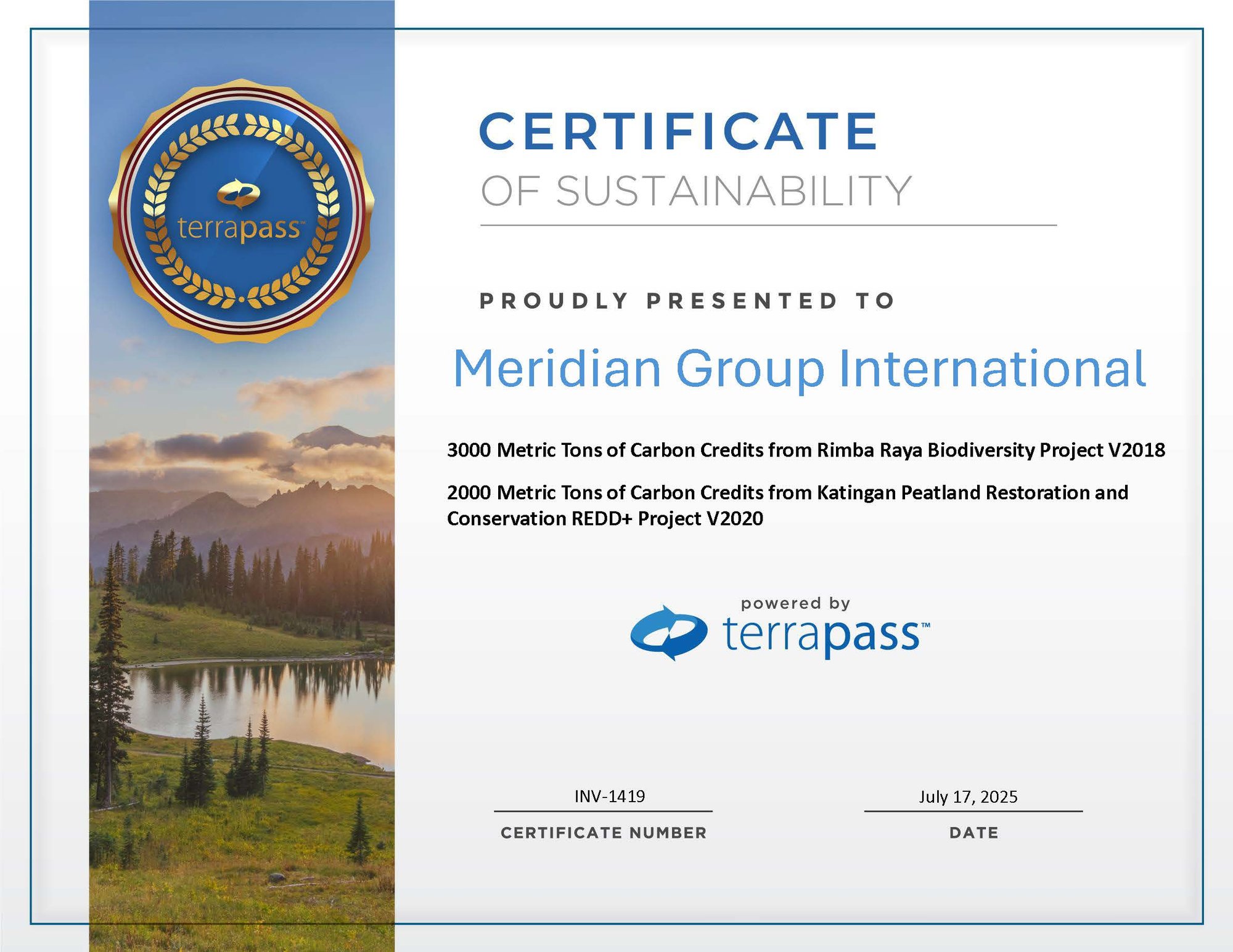 Meridian Group Certificate 2025